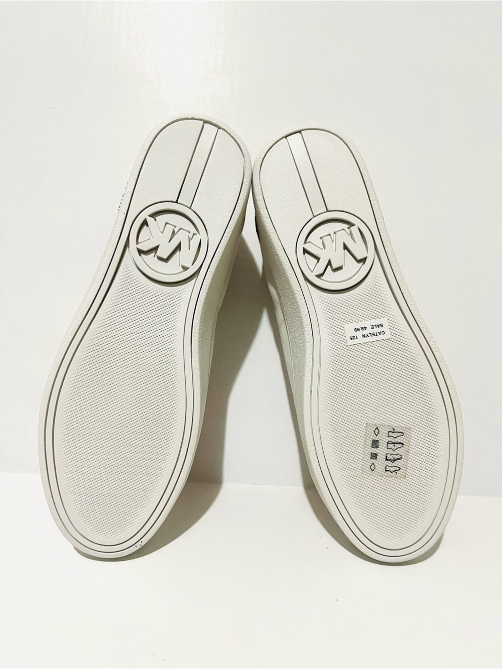 Michael Kors White Leather Sneakers with Red Accents - Picture 6 of 7